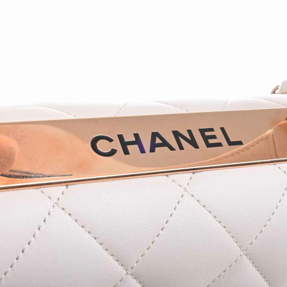 CHANEL Chanel lambskin matelasse here mark trendy CC chain handbag white ladies - Picture 10 of 10